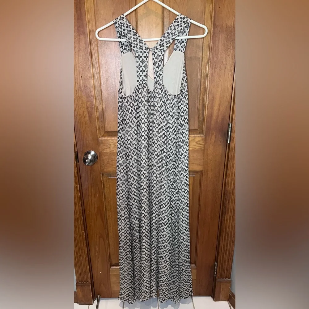 NWOT MASSIMO DUTTI maxi sleeveless dress brown floral print size 4 EUR 36 - Picture 2 of 4